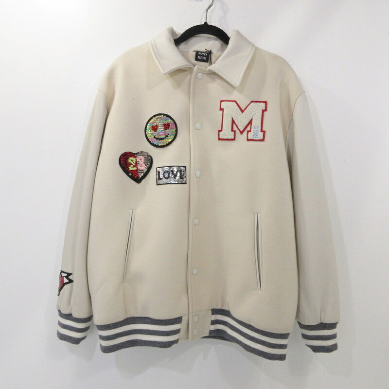 【中古】 MPD BOX エムピーディーボックス VARCITY JACKET スタジャン MPD33W23 アイボリー サイズ：XXL【姫路東店】｜お宝市番館