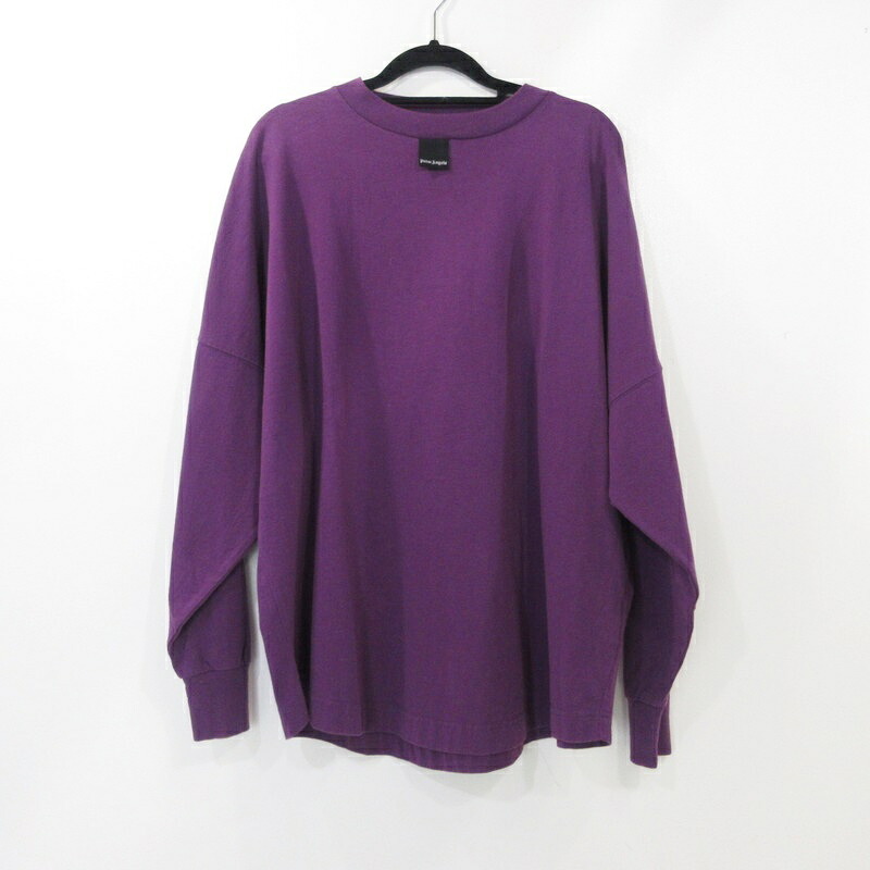 【中古】Palm Angels | パームエンジェルス BLURRY LOGO OVER TEE L/S 長袖Ｔシャツ 並行品 PMAB001F21JER001 パープル サイズ：M【姫路東店】