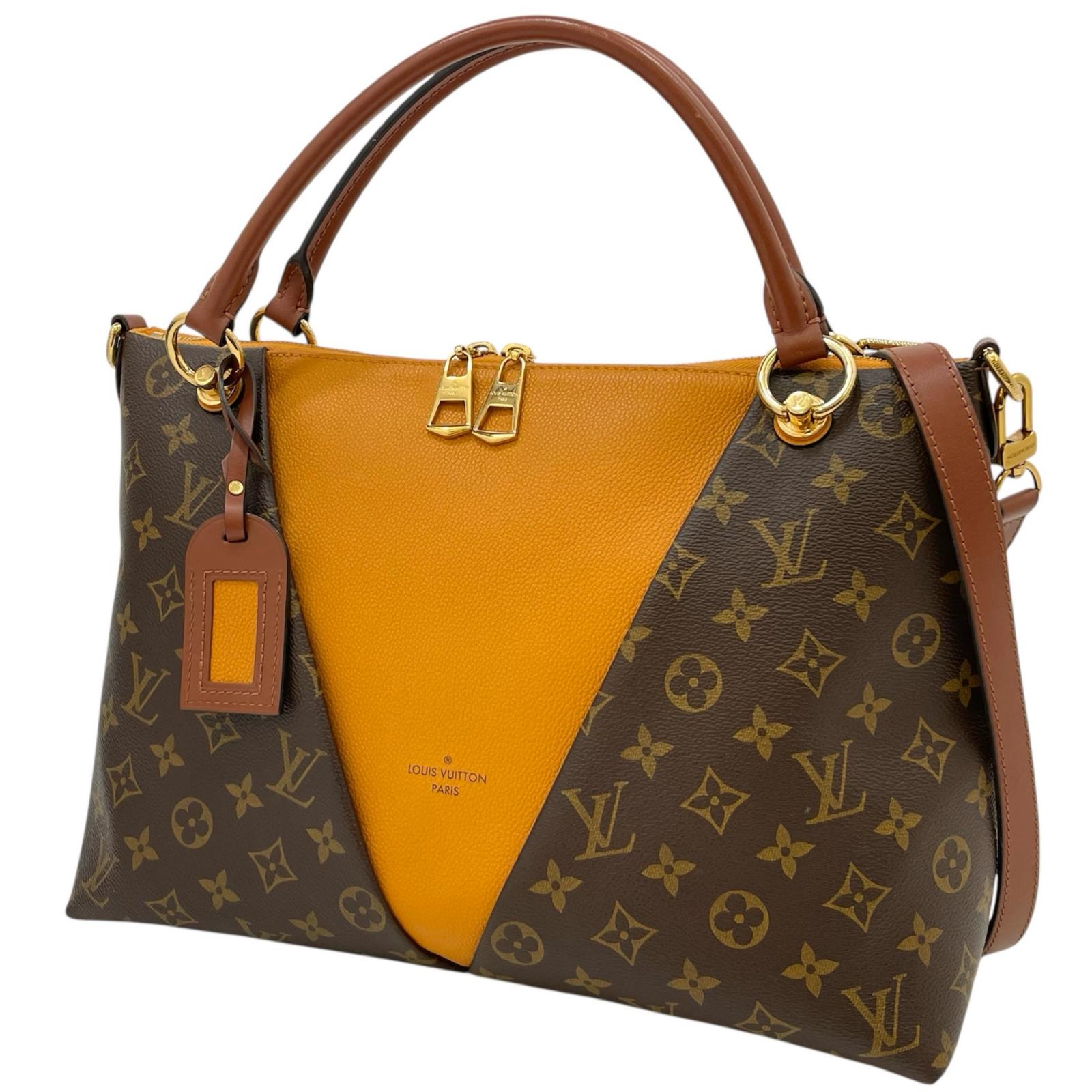 【中古】LOUIS VUITTON | ルイ・ヴィトン VトートMM モノグラム 2way ショルダーバッグ ハンドバッグ M43951 ブラウン×イエロー【尾張小牧店】