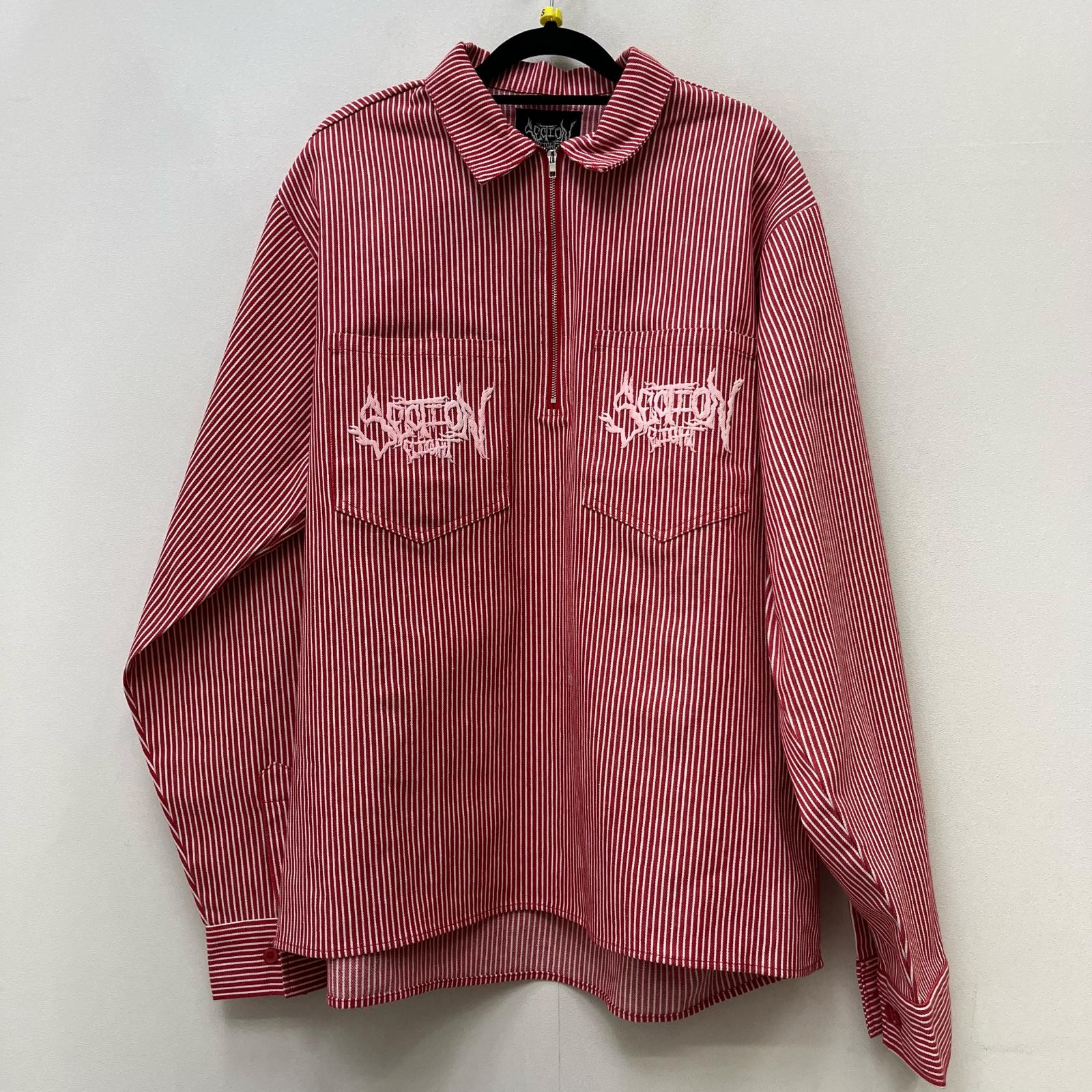 【中古】 Stripe Half Zip 余分の物アウター 赤いこと 大いさ：XL【加古川店】