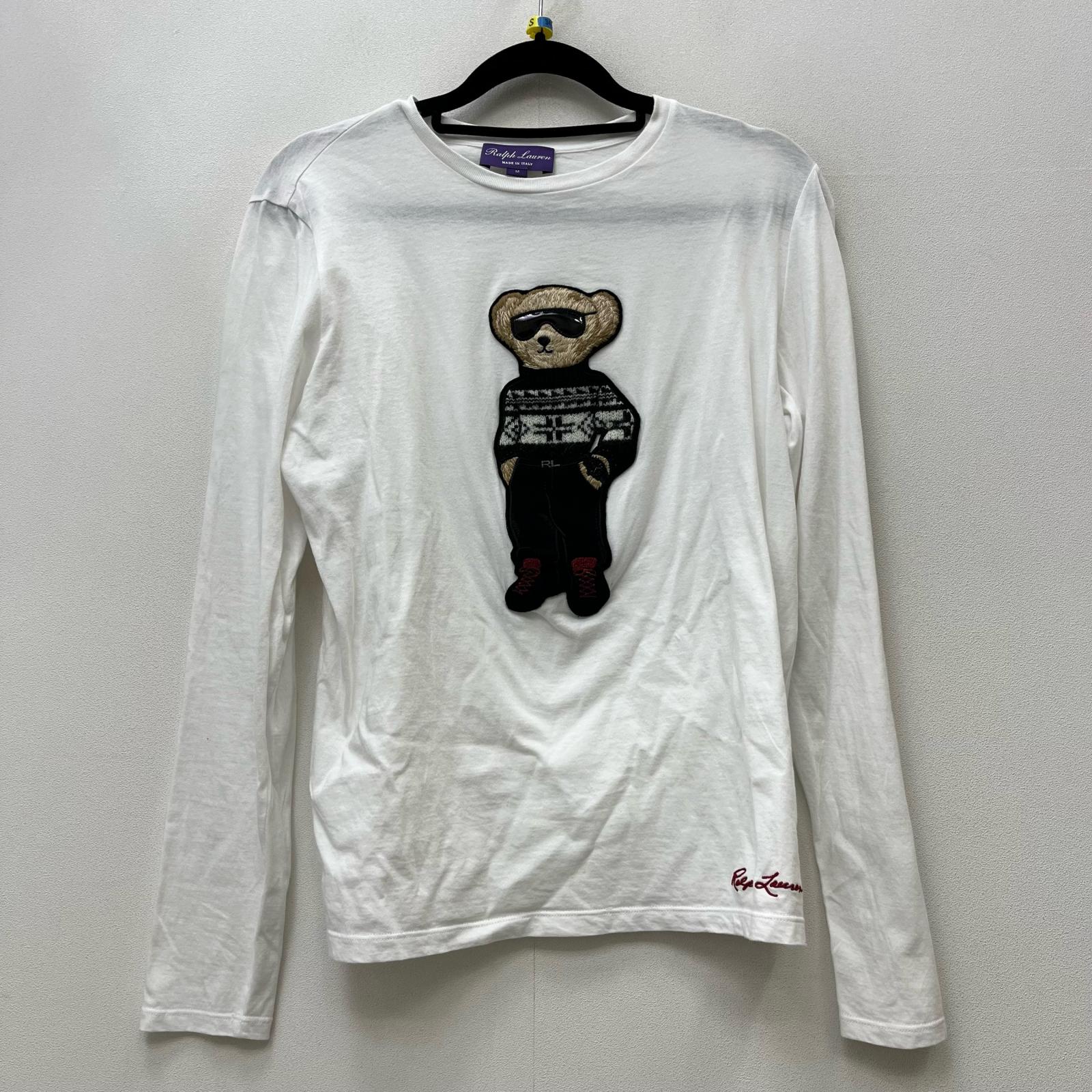 【中古】POLO RALPH LAUREN | ポロ・ラルフローレン ノルディックスキーPOLOベア/パープルレーベル 長袖Ｔシャツ 290891128001 ホワイト サイズ：M【加古川店】