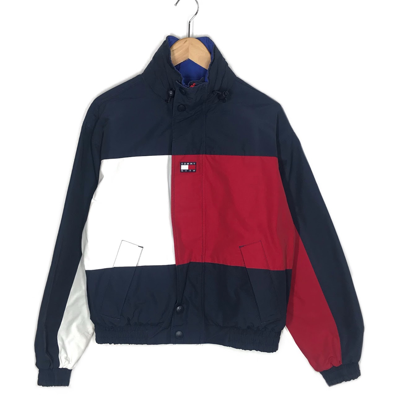 【中古】TOMMY HILFIGER | トミーヒルフィガー ×KITH (キス) REVERSIBLE COLOR BLOCK JACKET リバーシブル ナイロンジャケット ネイビー サイズ：XS【倉吉店】