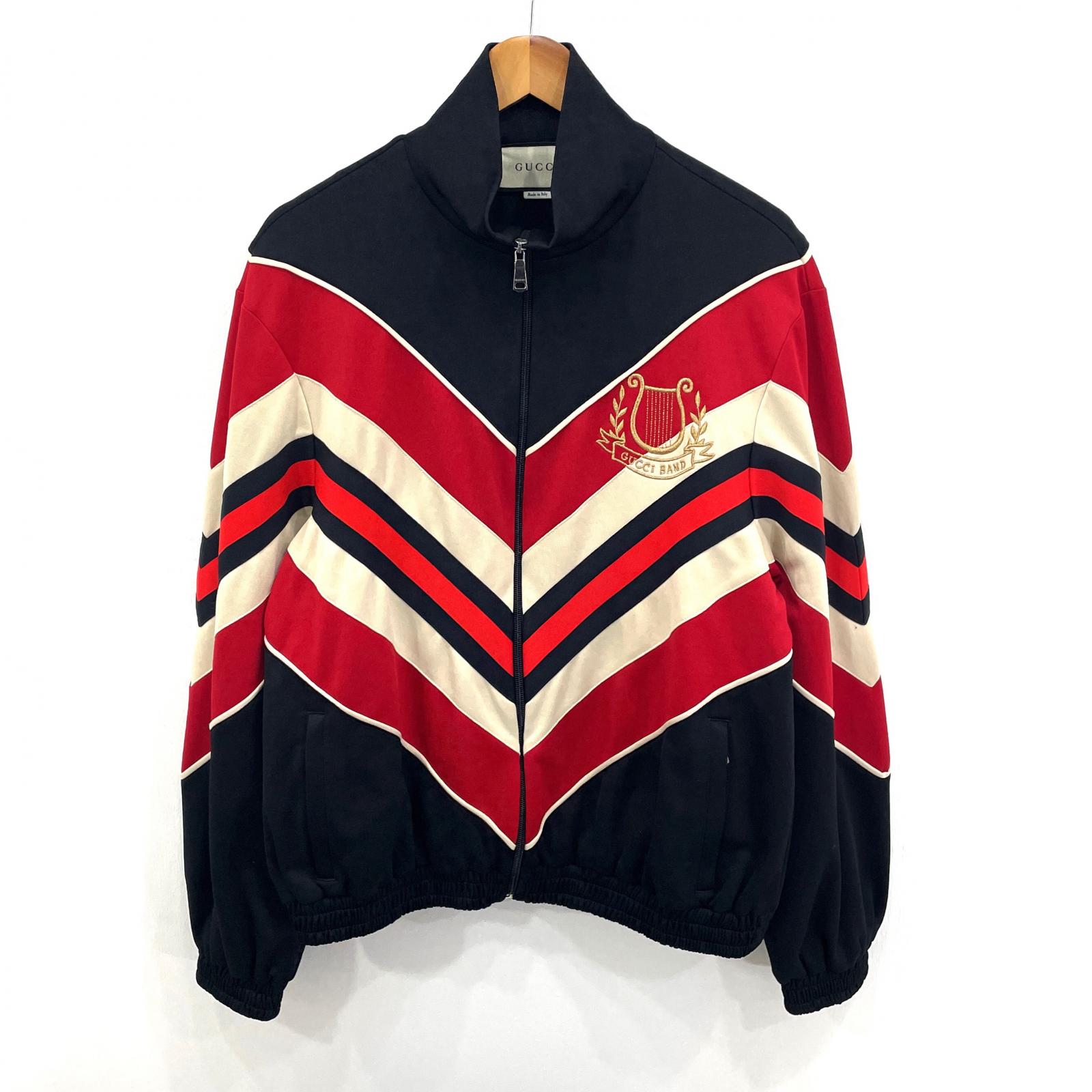 【中古】GUCCI | グッチ Chevron Track Jacket トラックジャケット 575762 ブラック サイズ：S【尾張小牧店】