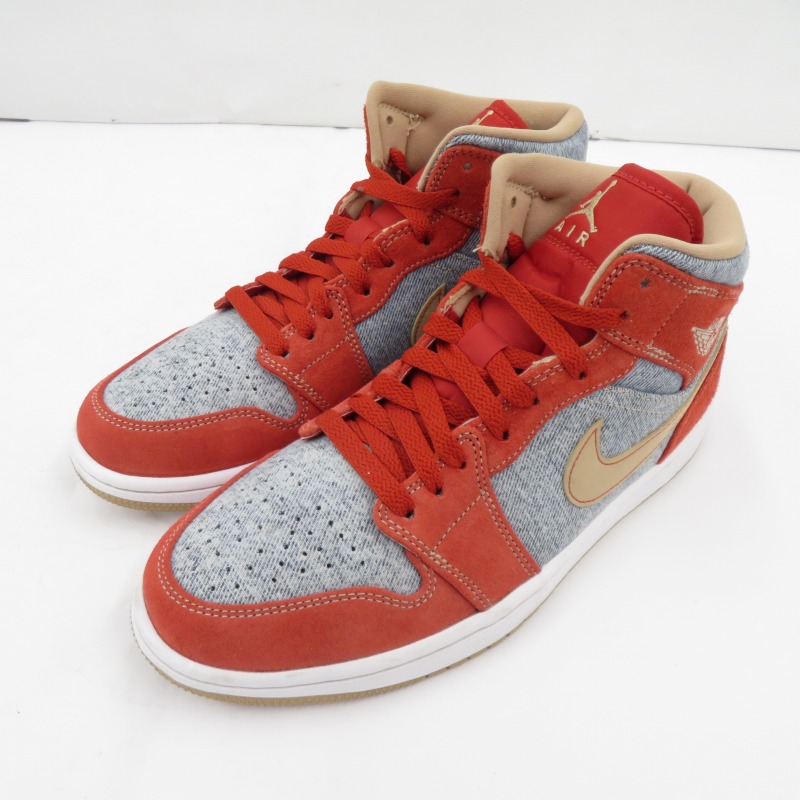 【中古】NIKE | ナイキ Air Jordan 1 Mid 'Denim' スニーカー DM4352-600 エアジョーダン レッド サイズ：26【瀬戸大橋店】｜お宝市番館