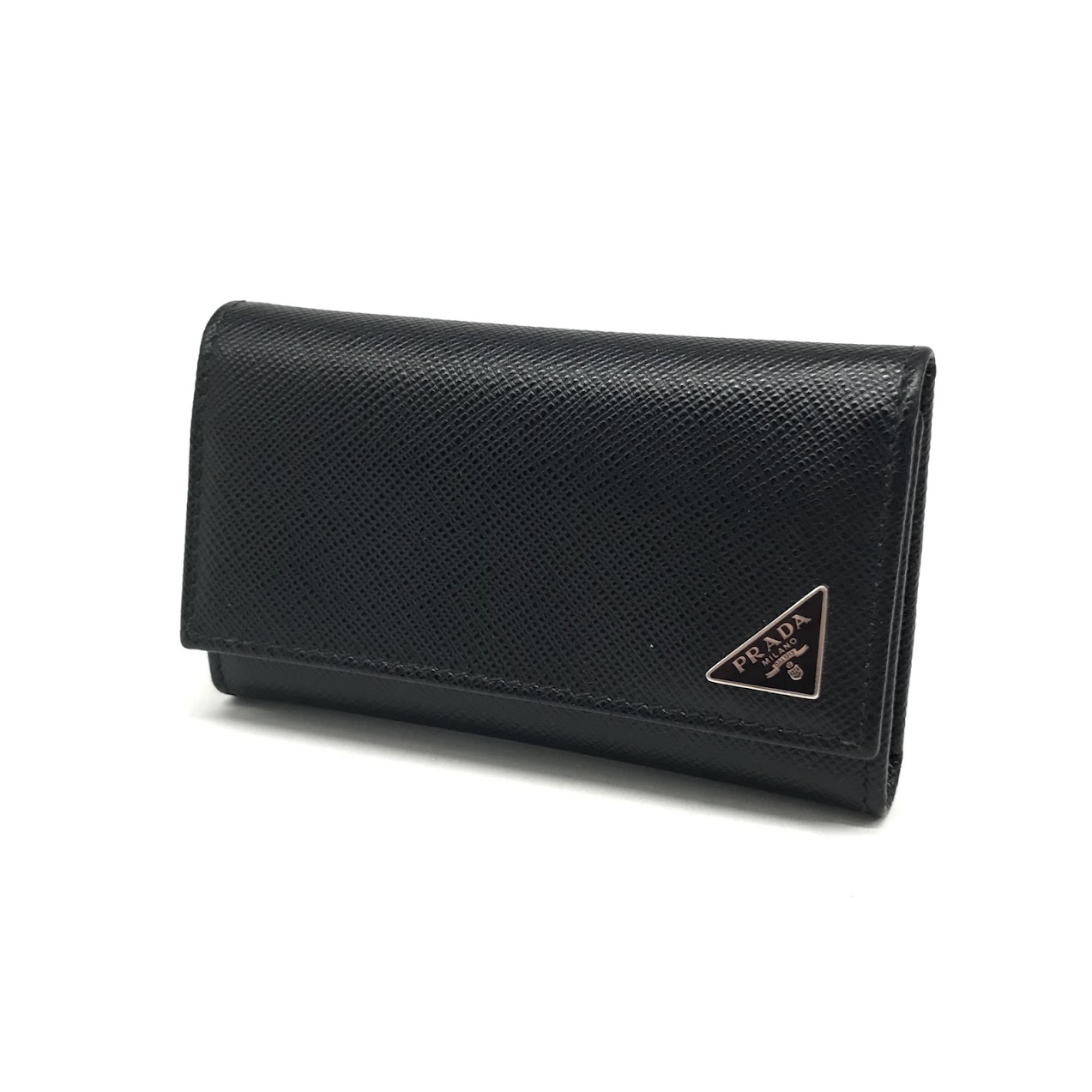 【中古】PRADA | プラダ SAFFIANO TRIANG 6連キーケース キーケース 2PG222 ブラック【倉吉店】