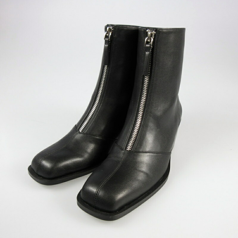 新品未使用　frayid スクエアトゥブーツ FRAY I.D ブーツ セミスクエアトゥストレッチブーツ レディース