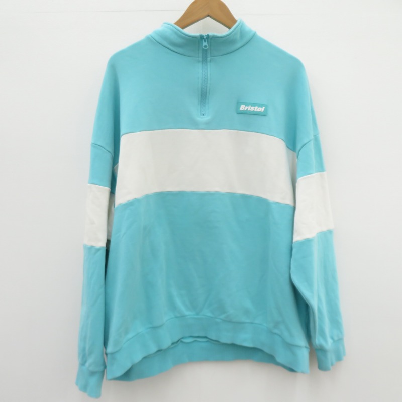 【中古】FCRB | エフシーアールビー HALF ZIP STAND COLLAR SWEAT 流汗 FCRB-240080 ともし火青み 大きさ：XL【瀬戸大橋店】