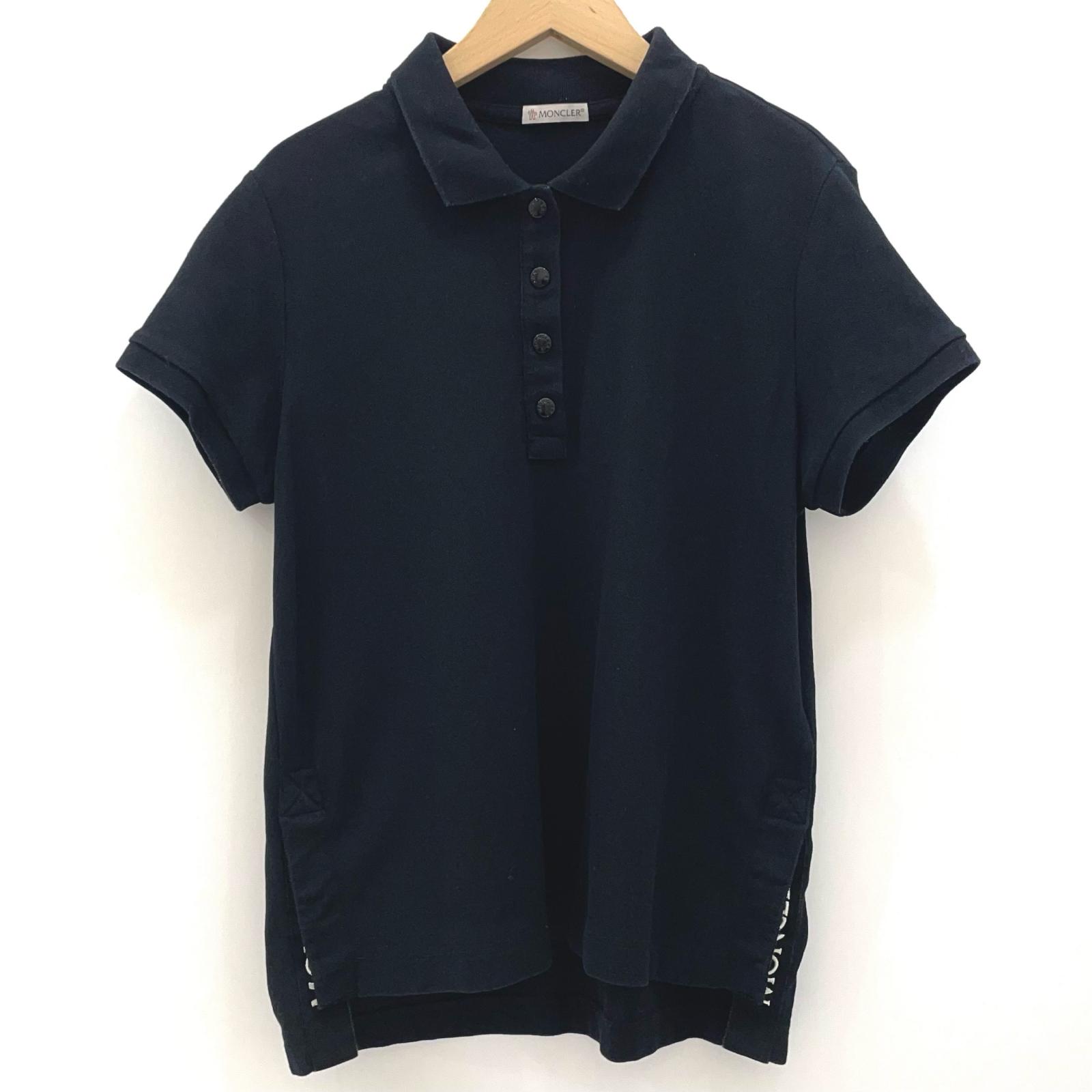 MONCLER ブラック ポロシャツ size L MONCLER 半袖ポロシャツ Lサイズ 黒色 ブラック モンクレール
