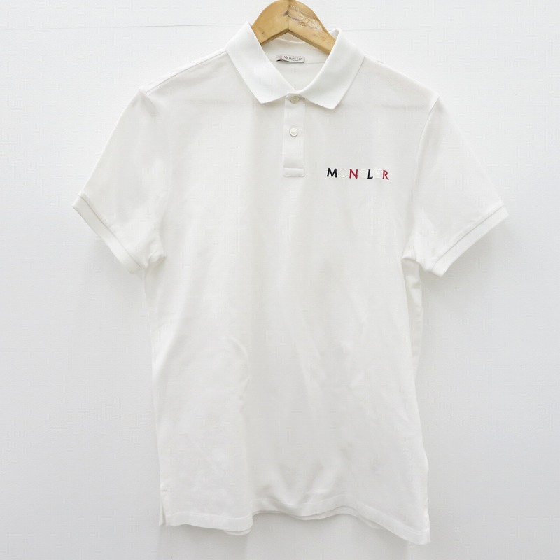 【中古】MONCLER | モンクレール SS POLO ポロシャツ H10918A00024 ホワイト サイズ：M【瀬戸大橋店】