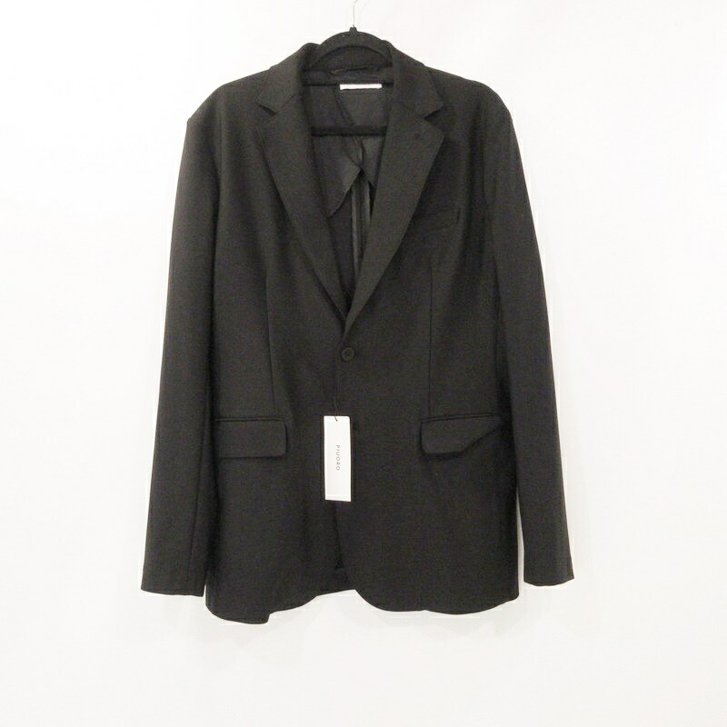 【中古】PIUORO｜中古】PIUORO｜ピウオッロ JERSEY JACKET テーラードジャケット PR01J01 2023S/S ブラック サイズ：5【姫路東店】｜お宝市番館