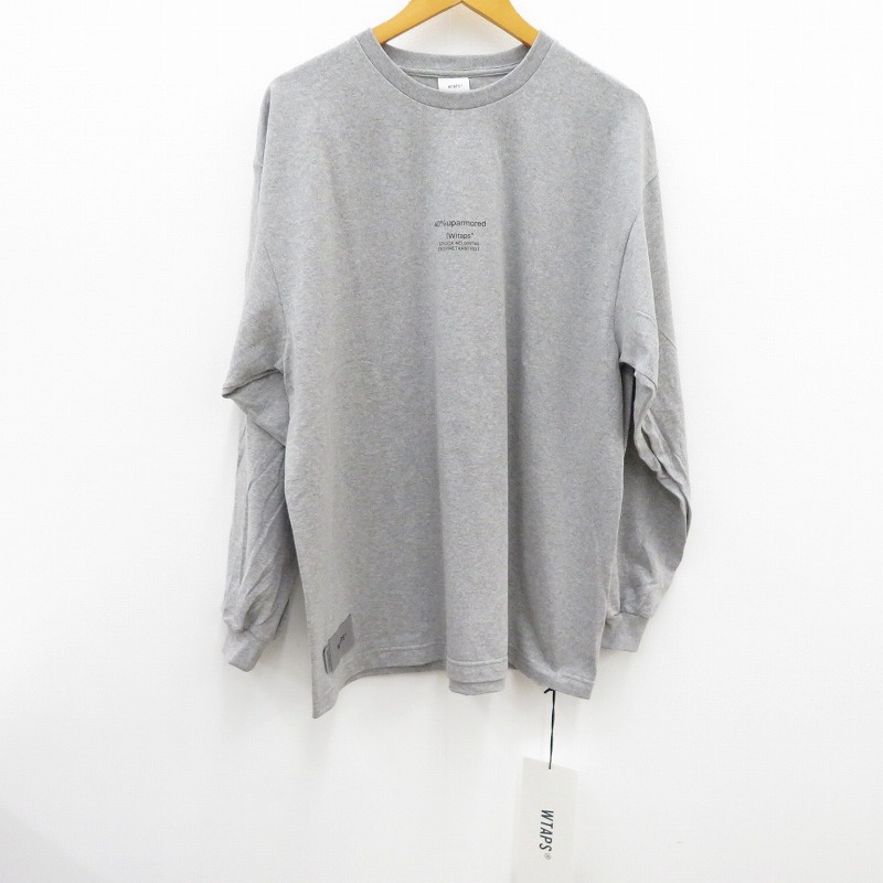 【中古】W)TAPS | ダブルタップス 40PCT UPARMOURED / LS / COTTON 長袖Ｔシャツ 242ATDT-LTM03S グレー サイズ：2【瀬戸大橋店】