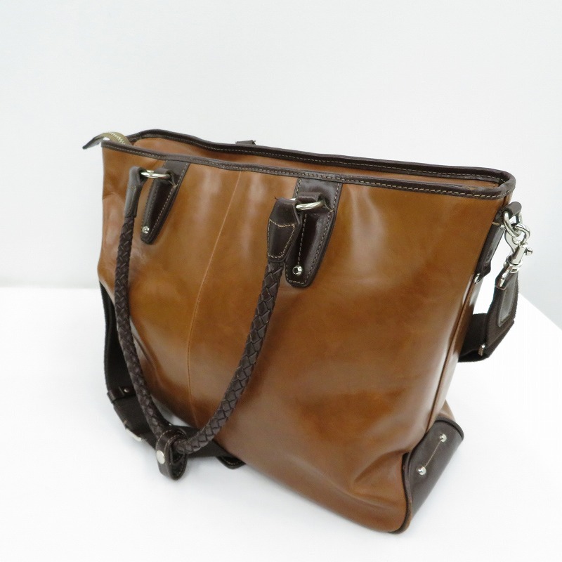 【中古】Kiefer neu | キーファーノイ 2WAY レザー ビジネスバッグ ショルダー - ブラウン【瀬戸大橋店】