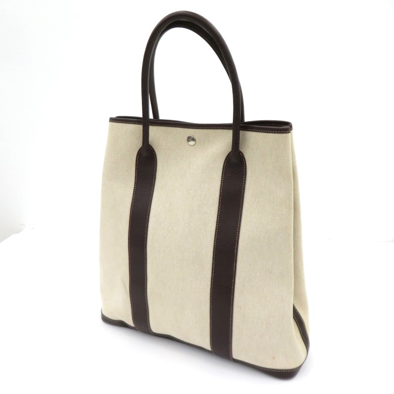 【中古】HERMES | エルメス ガーデンファイル MM エクリュ トートバッグ ベージュ【瀬戸大橋店】