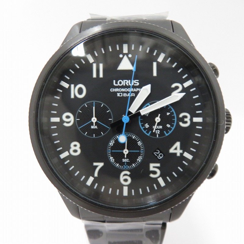 【中古】 LORUS ローラス クロノグラフ アナログ 腕時計 RT361JX-9 ブラック【瀬戸大橋店】