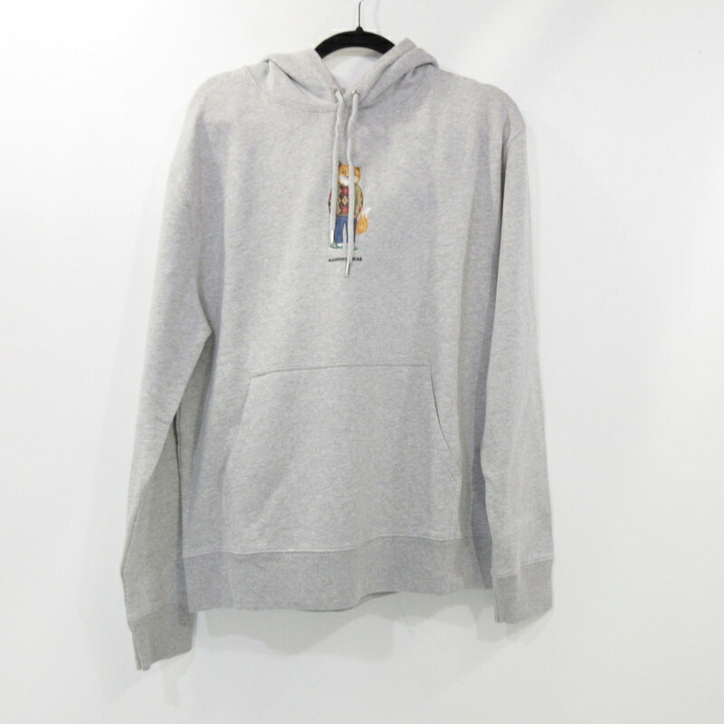 【中古】MAISON KITSUNE | メゾンキツネ Dressed Fox Regular Hoodie パーカー 並行品 LM00304KM0001 グレー サイズ：L【姫路東店】