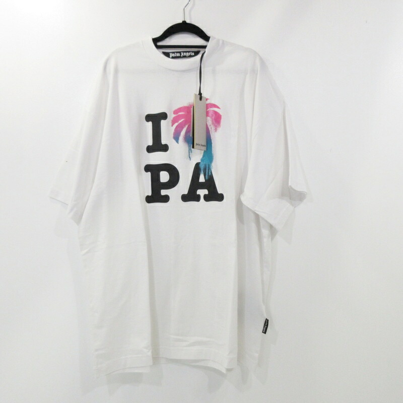 【中古】Palm Angels | パームエンジェルス I Love Pa Classic Tee 並行品 半袖Ｔシャツ PMAA066S23JER002 ホワイト サイズ：L【姫路東店】