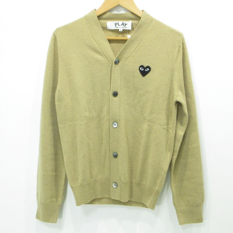 大人気　PLAY プレイコムデギャルソン　カーディガン　ベージュ　S 中古・古着通販】PLAY COMME des GARCONS (プレイ