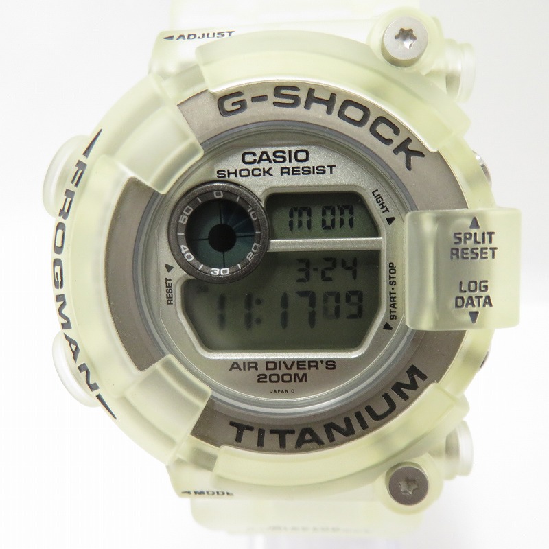 【中古】G-SHOCK | ジーショック FROGMAN スケルトン デジタル ウォッチ DW-8200 ベージュ【瀬戸大橋店】