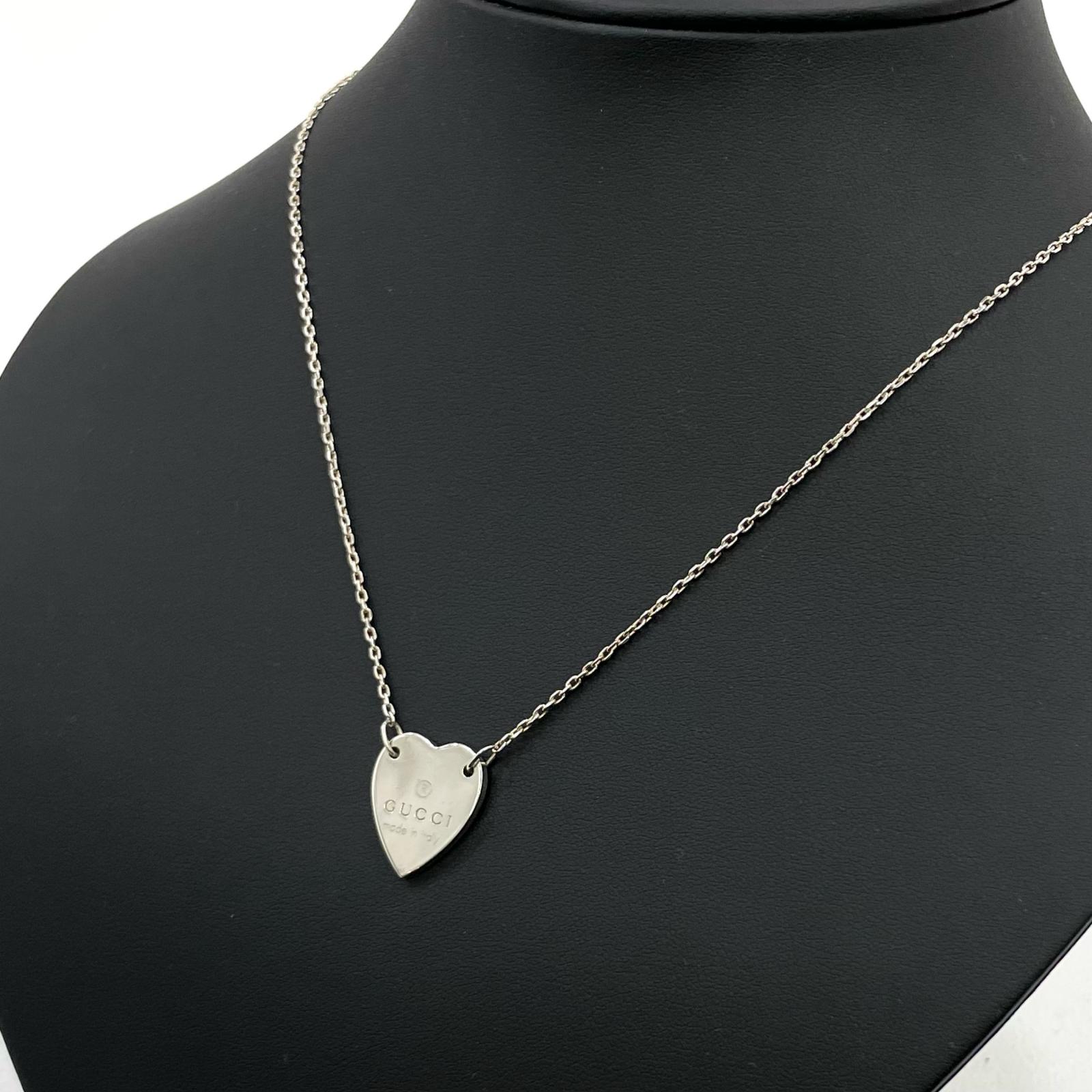 【中古】GUCCI | グッチ トレードマーク ハート プレート ペンダント ネックレス 223512 シルバー【尾張小牧店】