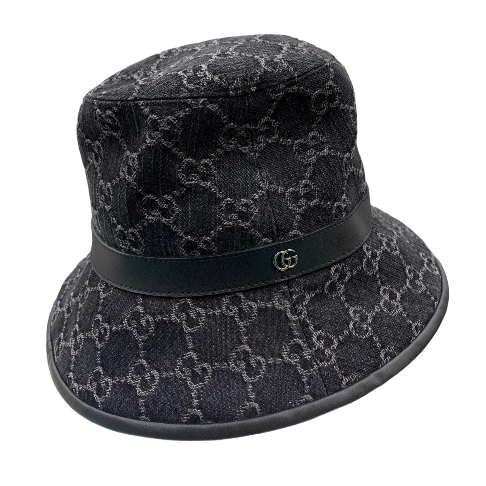 【中古】GUCCI | グッチ GGデニム バケットハット 7686473HAYO8460　ブラック【瀬戸大橋店】