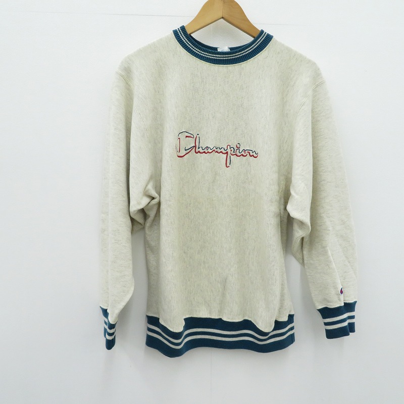 【中古】Champion | はやりっ子 REVERSE WEAVE 90s 流汗 USA製 - 薄墨色 大きさ：L【瀬戸大橋店】