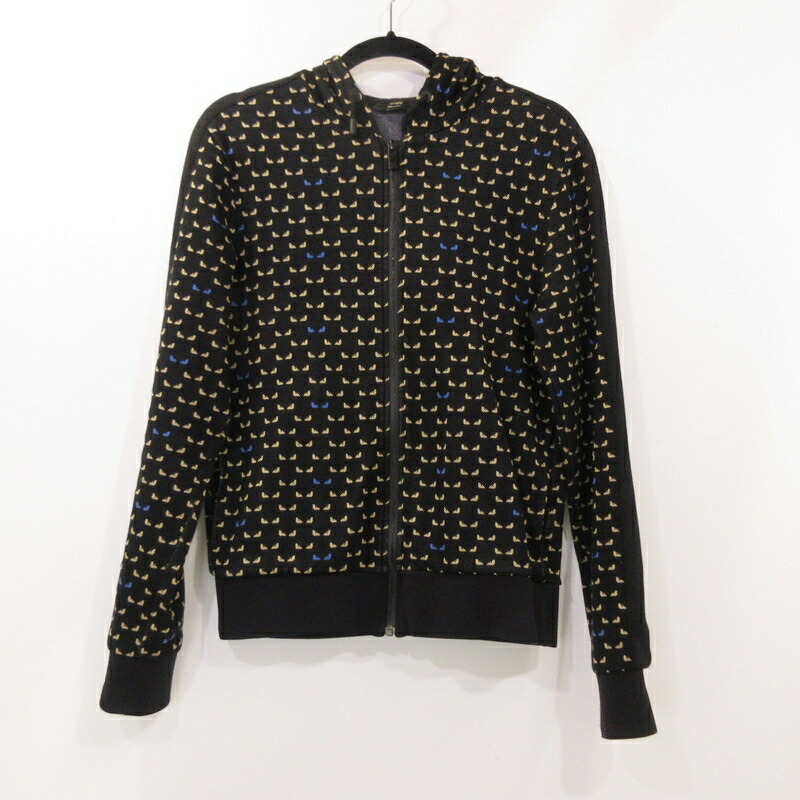 【中古】FENDI | フェンディ BUGS EYE パーカー FPMH3 280 国内正規品 ブラック サイズ:46【姫路東店】|お宝市番館