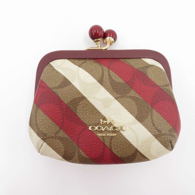 オールドコーチ　COACH がま口コインケース　ライトブラウン 楽天市場】【中古】 COACH/コーチ がま口財布 マルチカラー