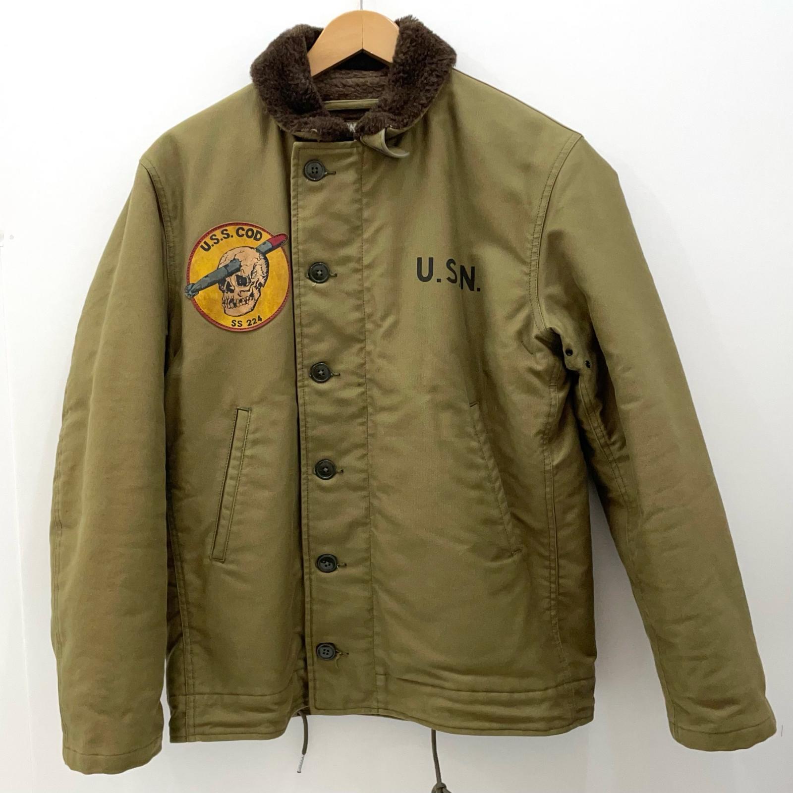 A−1デッキジャケットsmall リアルマッコイズ MJ22114 N-1 デッキジャケット (カーキ)