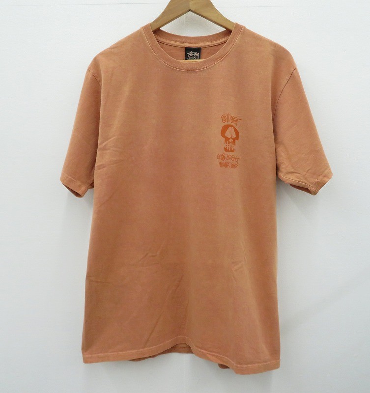【中古】STUSSY | ステューシー Our Legacy Work Shop Surf Skull Tee 半袖Ｔシャツ 3903784 オレンジ サイズ：M【瀬戸大橋店】