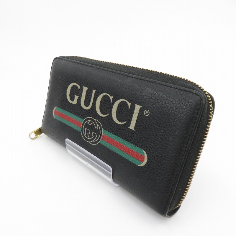 【中古】GUCCI | グッチ ヴィンテージ ロゴタイプ ラウンドチャック 長金入れ 496317・1147 黒いこと【瀬戸大橋店】