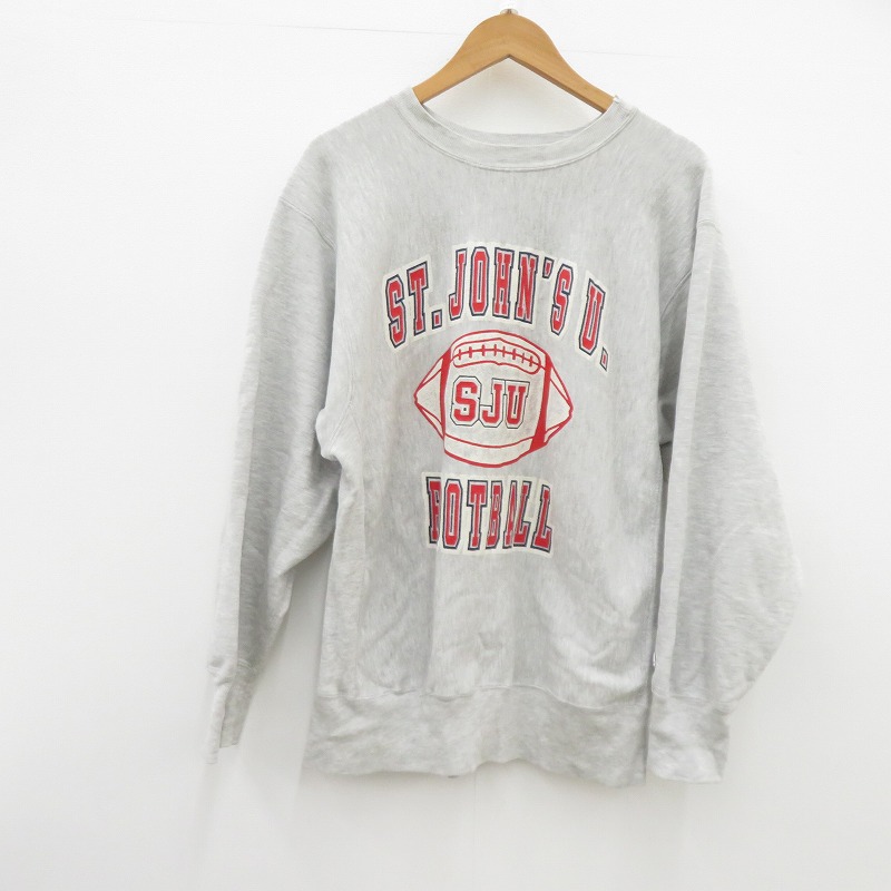【中古】Champion | チャンピオン セントジョンズジョニーズ フットボール スウェット 90’S ヴィンテージ - グレー サイズ:XL【瀬戸大橋店】|お宝市番館