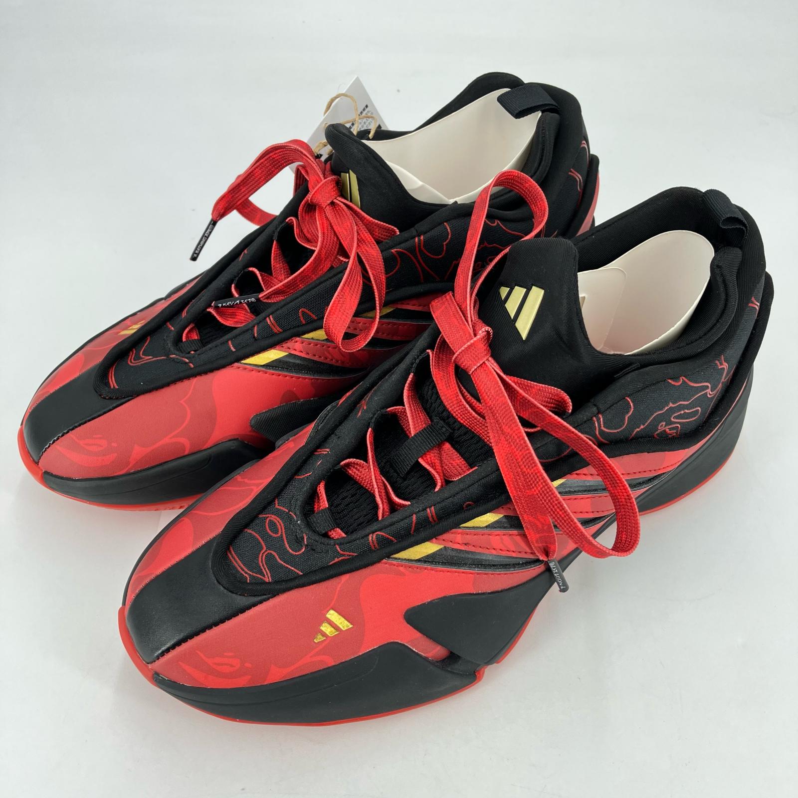 【中古】adidas | アディダス A BATHING APE× Dame 9 スニーカー IH0786 レッド 27cm【イオン広店】