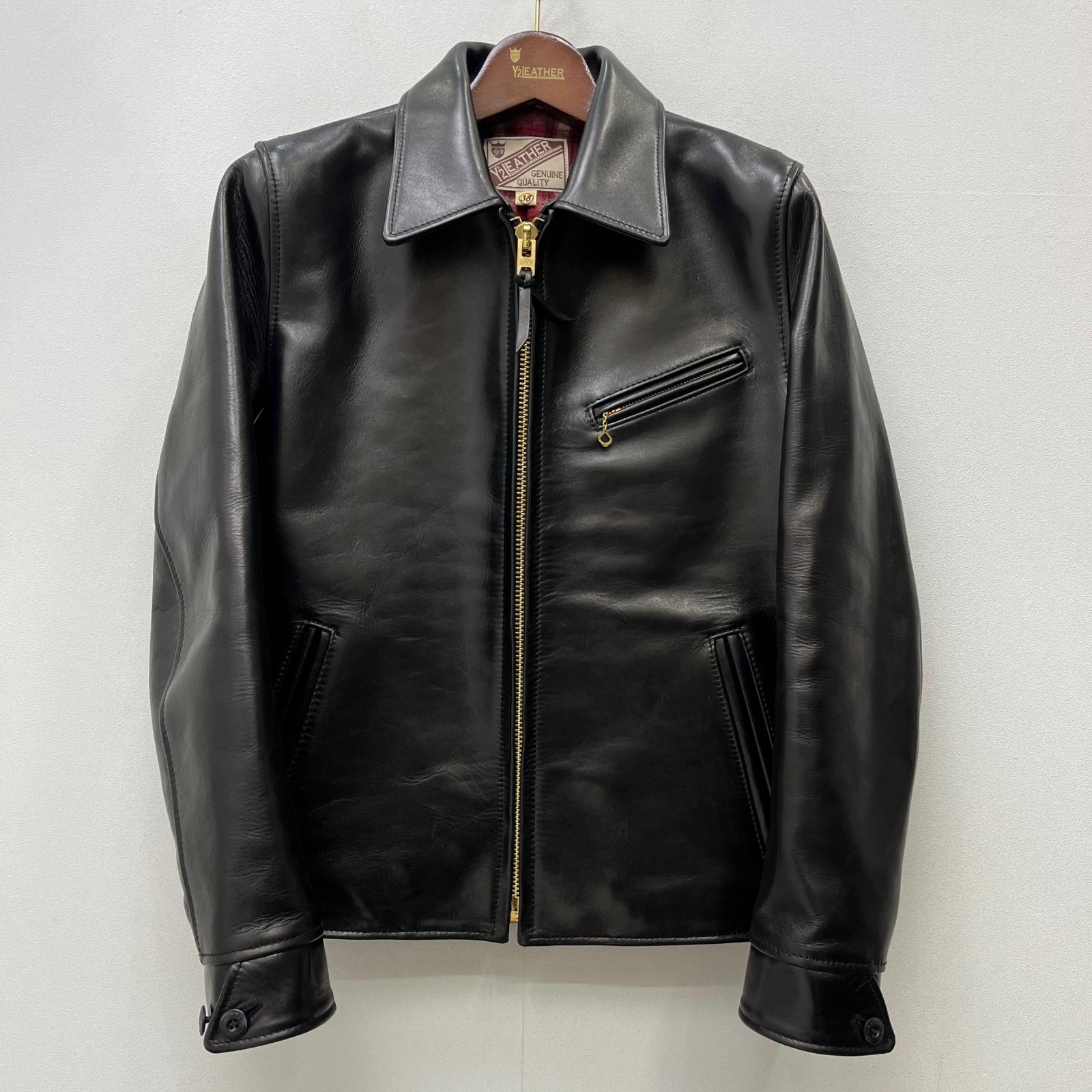 【極美品】Y'2 LEATHER ホースハイド レザージャケット ブラック 38 Y'2 LEATHER】ワイツーレザー『ホースハイド カーコート size38