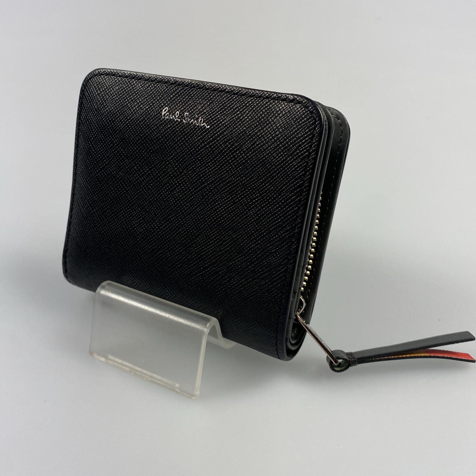 ポールスミス　Paul Smith　二つ折り財布 L時ジップ　黒　スミシーハート 楽天市場】ポールスミス (paul smith) 折財布 ブラック ブライト