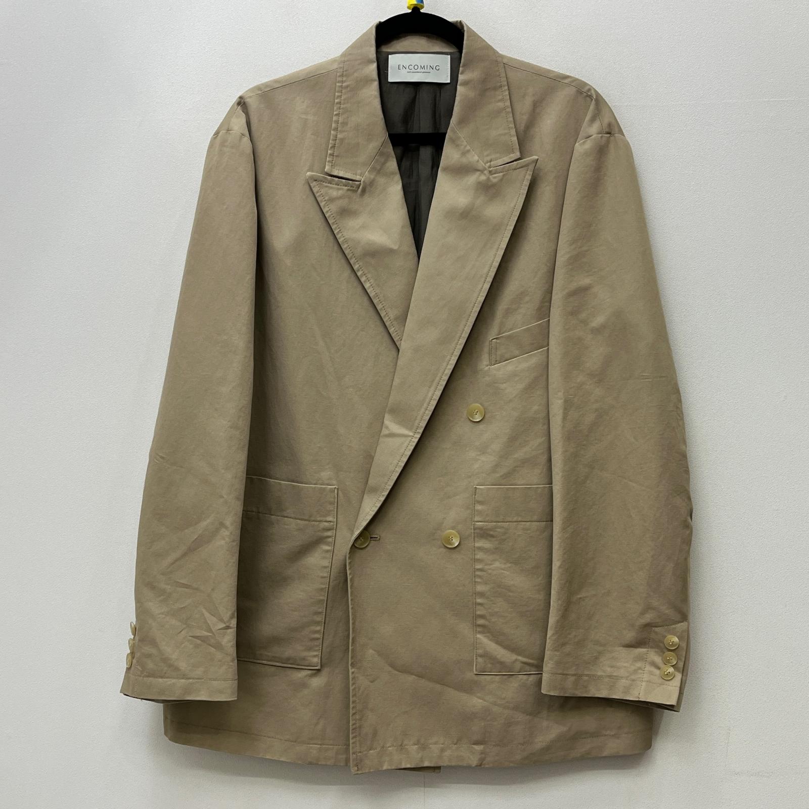 【中古】 ENCOMING:Double Brested Jacket テーラードジャケット SS23-DBJKT ベージュ サイズ:M【加古川店】|お宝市番館