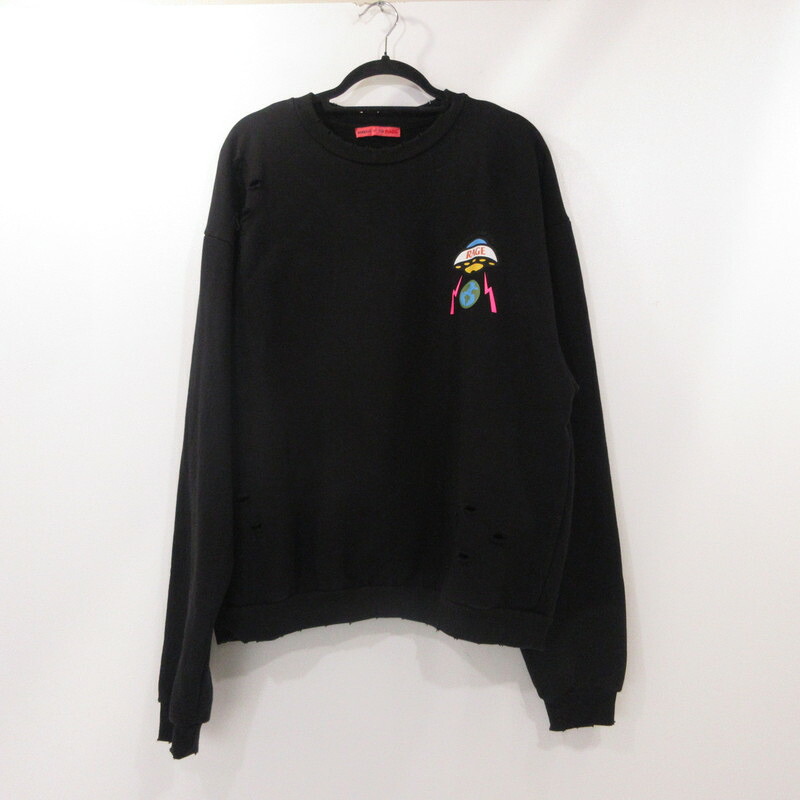 【中古】MEMBERS OF THE RAGE メンバーズ オブ ザ レイジ LOGO CREWNECK 流汗 MTFW23SW02360372 黒いこと 大きさ：M【姫路東店】