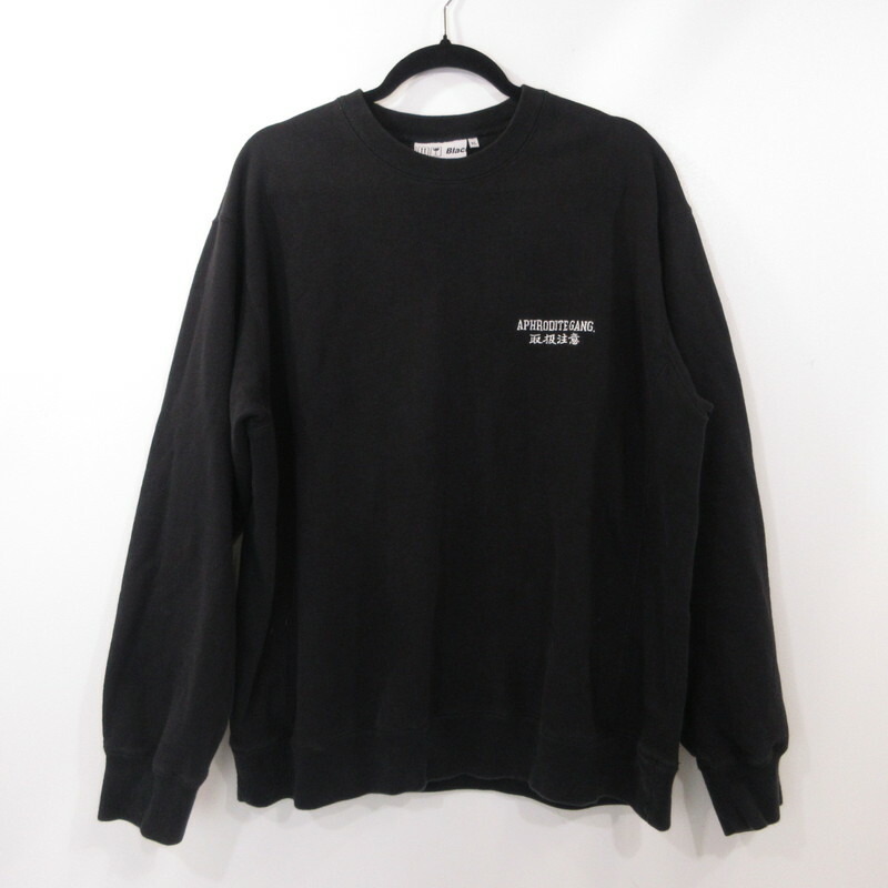 【中古】BlackEyePatch | ブラックアイパッチ ×APHRODITE GANG AGH CREW SWEAT 流汗 BEPSS21EI07 黒いこと 大きさ：XL【姫路東店】