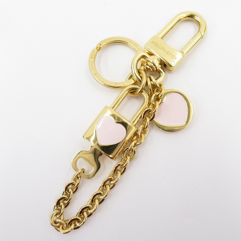 【中古】LOUIS VUITTON | ルイ・ヴィトン キーホルダー・カドゥナ LV ハート形 M01425 ゴールド【瀬戸大橋店】