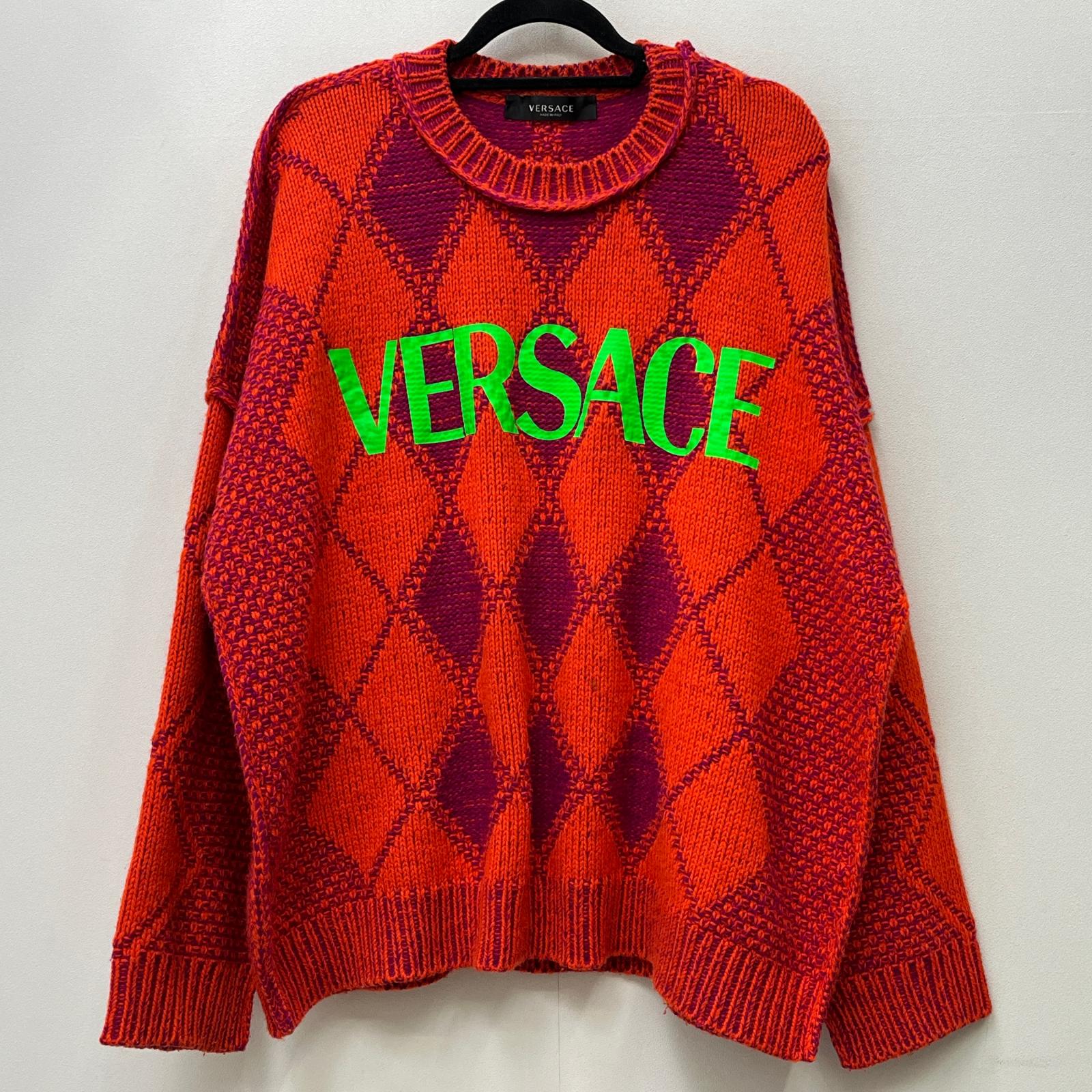 【中古】Gianni Versace | ジャンニ・ヴェルサーチ 編み物 オレンジ色 大きさ：52【加古川店】