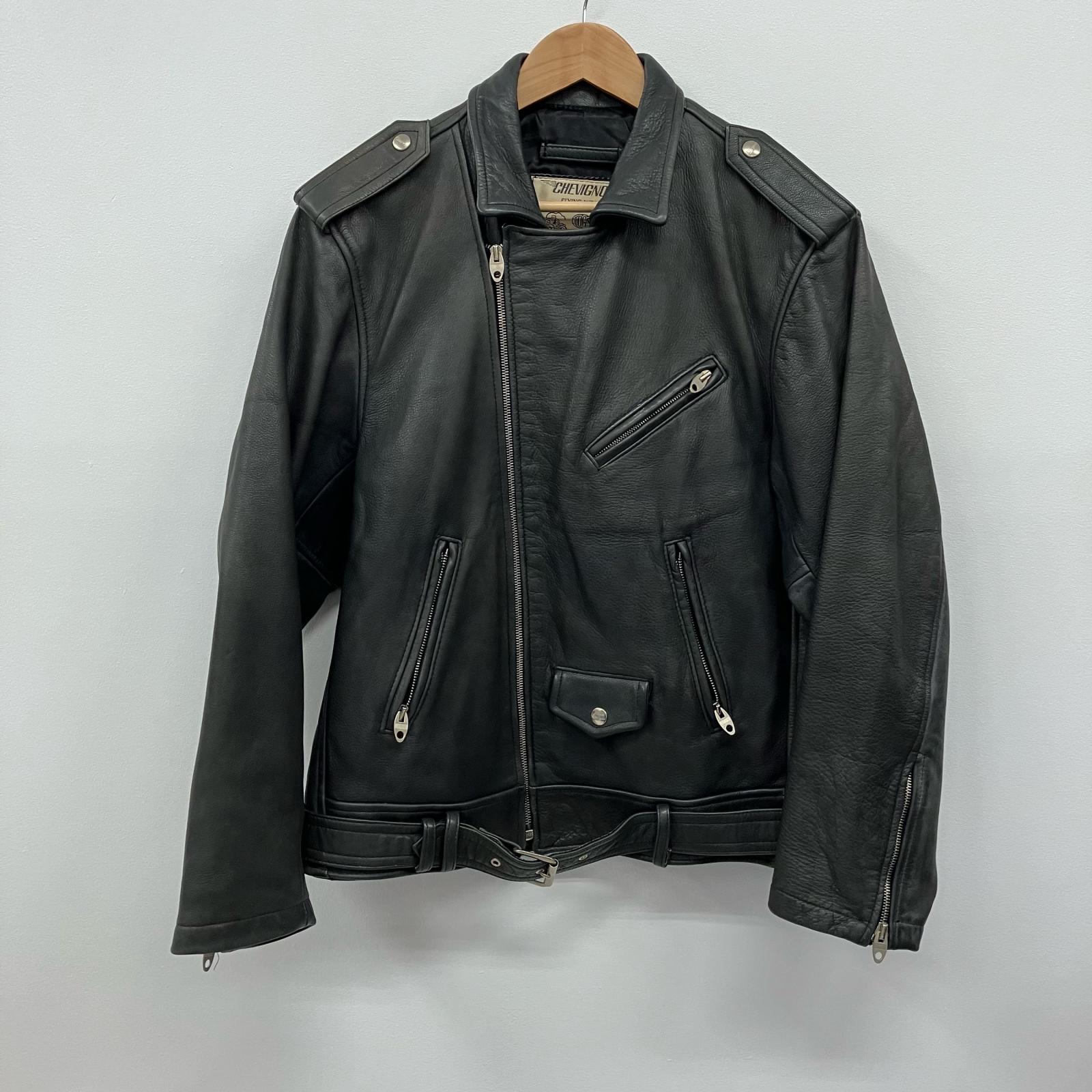 【中古】 CHEVIGNON ライダースジャケット ブラック サイズ：M【イオン広店】｜お宝市番館
