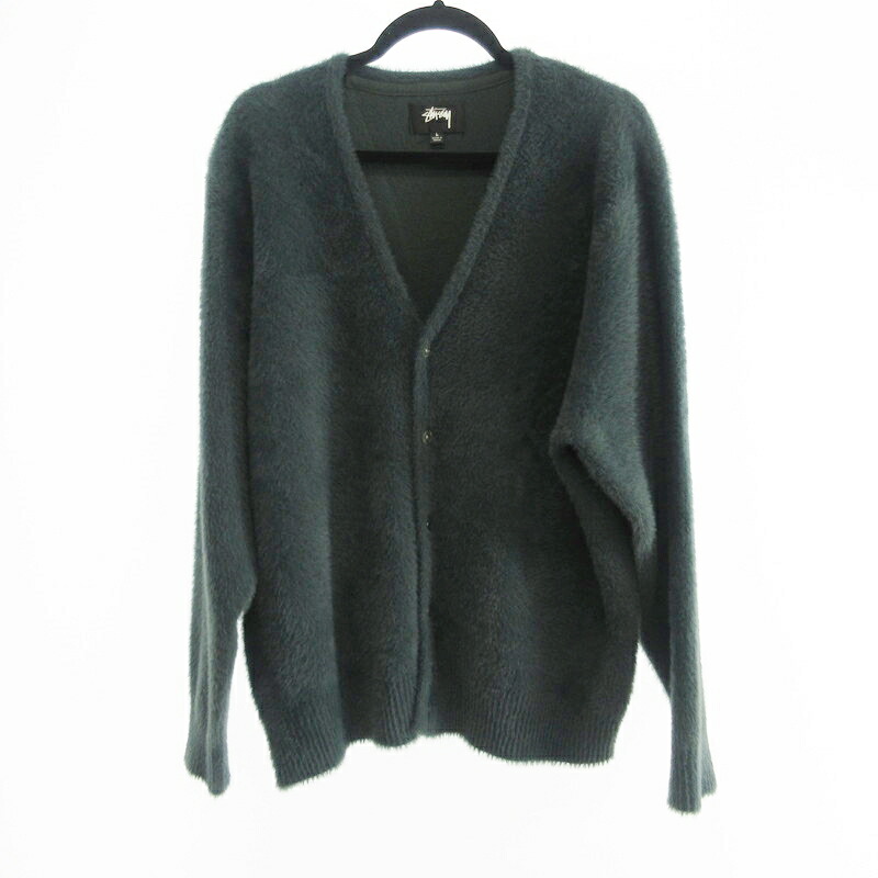 美品　Stussy ジップアップカーディガン Sサイズ　ジップアップセーター 美品 Stussy ジップアップカーディガン Sサイズ ジップアップ