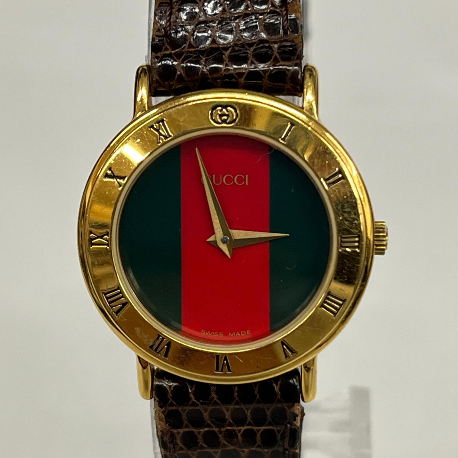 楽天市場】GUCCI グッチ 3000.2.M シェリーライン文字盤 レザーベルト