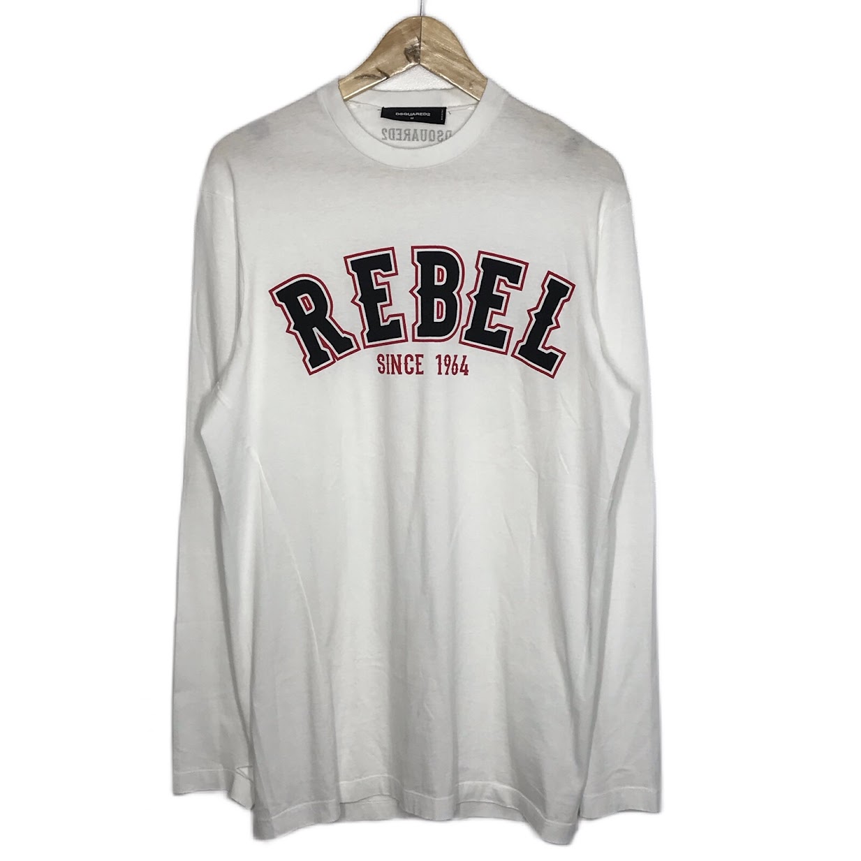 【中古】DSQUARED2 | ディースクエアード REBEL 長袖Ｔシャツ S71GD0302 S22427 白いこと 大いさ：M【倉吉店】 メンズファッション-トップス