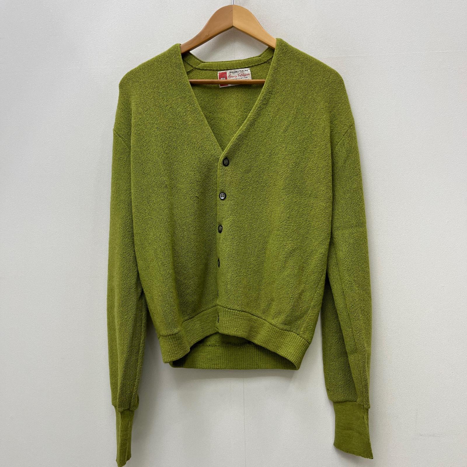 【中古】VINTAGE御召しもの | ヴィンテージイリョウ puritan/alpaca cardigan ジレー ライトグリーン 大きさ：M【加古川店】