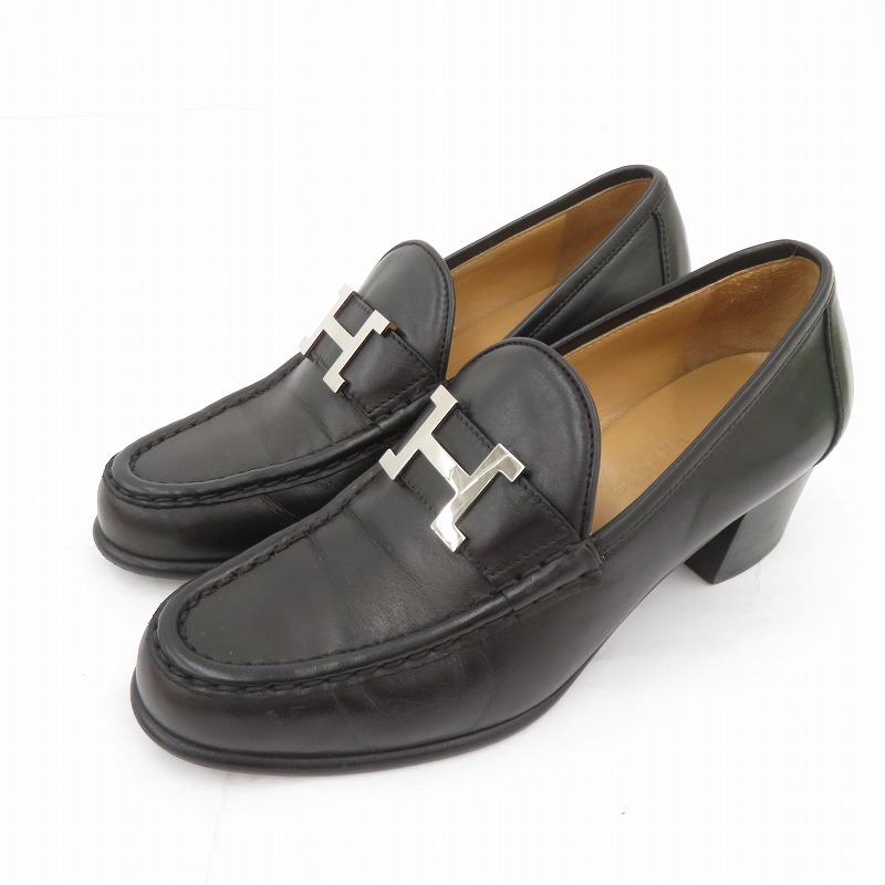 【中古】HERMES | エルメス コンスタンス なめし革シューズ - 大きさ:EU35(約22.5珊) 黒いこと【瀬戸大橋店】