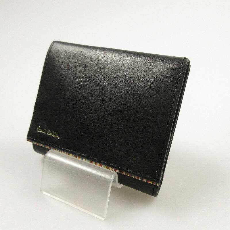 【中古】Paul Smith | ポール・スミス ストライプポイント ホック付財布 873301 P762 ブラック【姫路東店】|お宝市番館