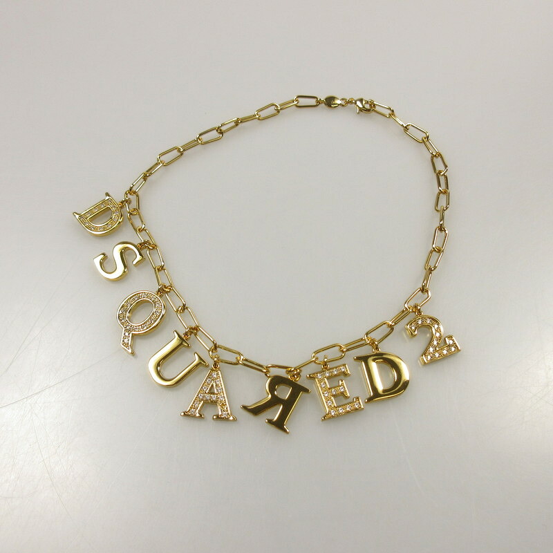 【中古】DSQUARED2 | ディースクエアード Logo Chokers ネックレス NEW0134594000017043 ゴールド【姫路東店】