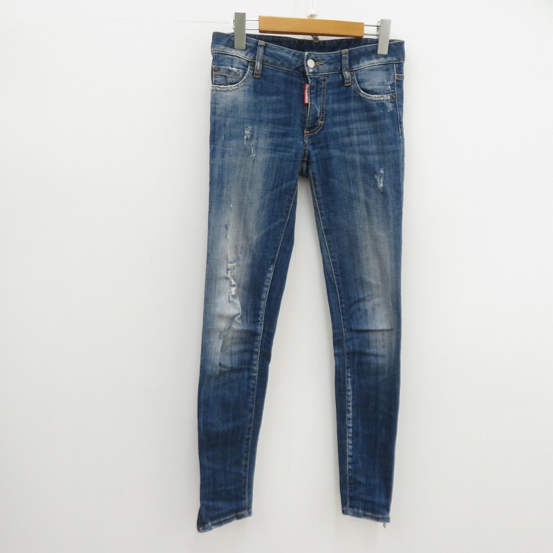 【中古】DSQUARED2 | ディースクエアード 裾ジップ ジーンズズボン下 S72天使の都市0631 青碧 大きさ：38【瀬戸大橋店】