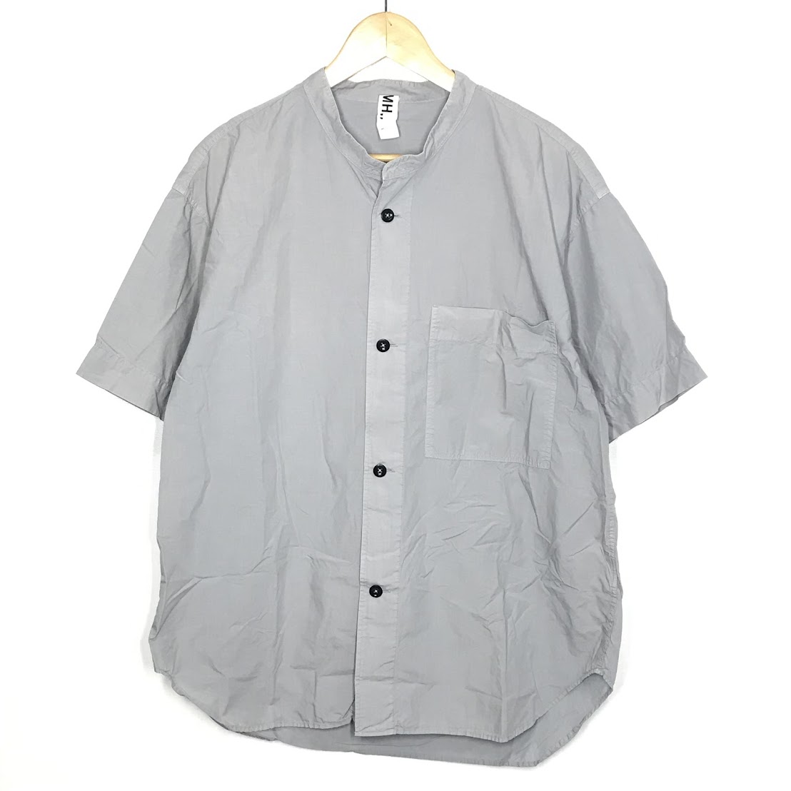 エムエイチエル 美品 MHL バンドカラーシャツ S グレー MHL. エムエイチエル バンドカラーシャツ グレージュ S - メルカリ