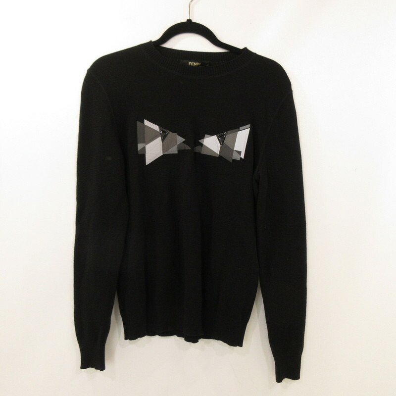 【中古】FENDI | フェンディ バッグバグズモンスターアイ セーター FAE537 AAY3 国内正規品 ブラック サイズ：48【姫路東店】